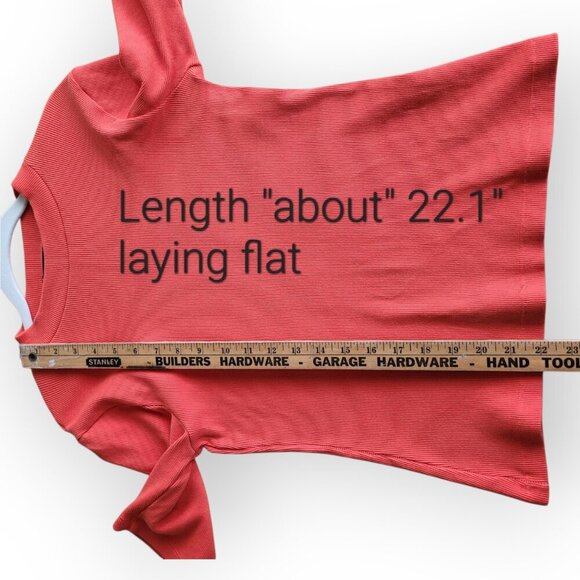 Anthropologie Maeve Ribbed Mock Neck Blair Baby Tee Burnt Orange size S EUC - Picture 10 of 14